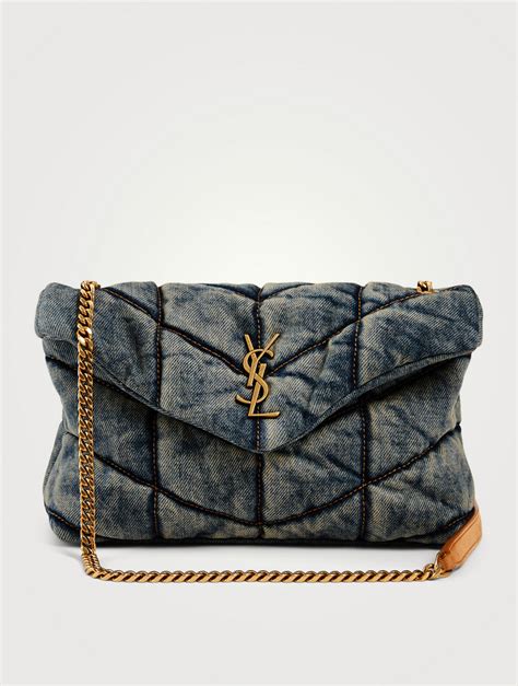 ysl bag jeans|YSL denim puffer bag.